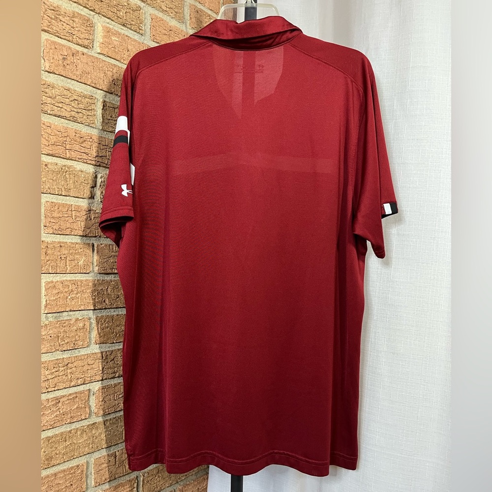Under Armour South Carolina Gamecocks Polo XL HeatGear Red NCAA Gameday Shirt - Picture 5 of 8